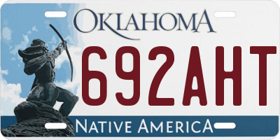 OK license plate 692AHT