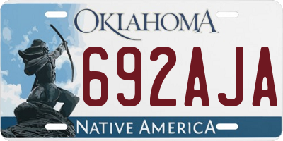 OK license plate 692AJA