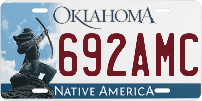 OK license plate 692AMC