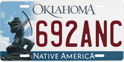 OK license plate 692ANC