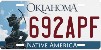 OK license plate 692APF
