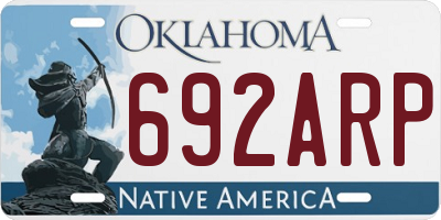 OK license plate 692ARP