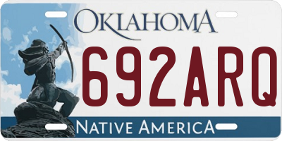OK license plate 692ARQ