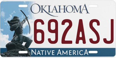 OK license plate 692ASJ