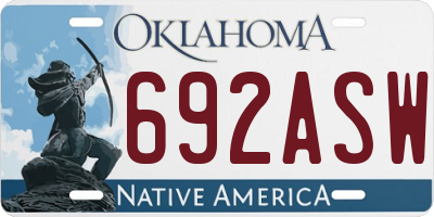 OK license plate 692ASW