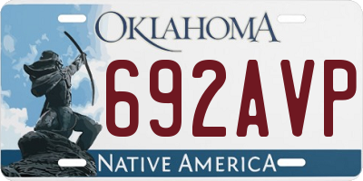 OK license plate 692AVP