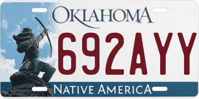 OK license plate 692AYY