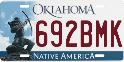OK license plate 692BMK