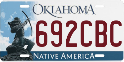 OK license plate 692CBC