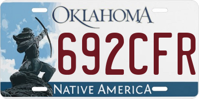 OK license plate 692CFR