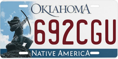 OK license plate 692CGU