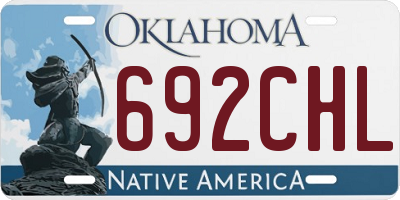 OK license plate 692CHL