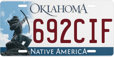 OK license plate 692CIF