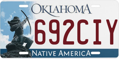 OK license plate 692CIY