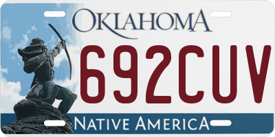 OK license plate 692CUV