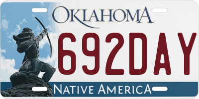OK license plate 692DAY