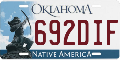 OK license plate 692DIF