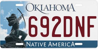 OK license plate 692DNF