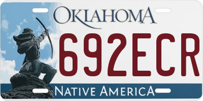 OK license plate 692ECR