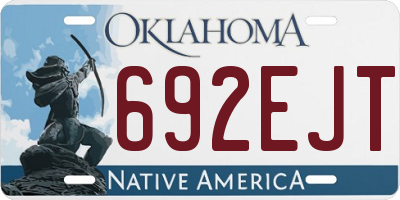 OK license plate 692EJT