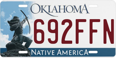 OK license plate 692FFN
