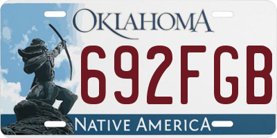 OK license plate 692FGB