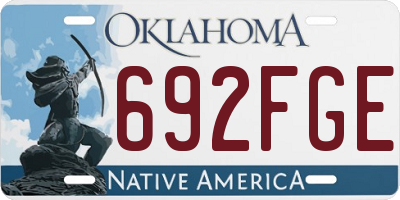 OK license plate 692FGE