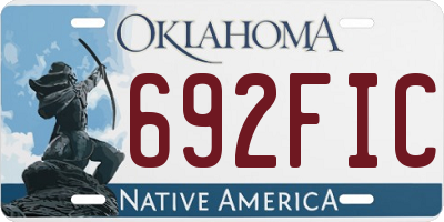OK license plate 692FIC