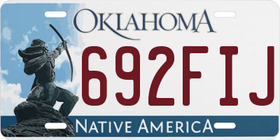 OK license plate 692FIJ