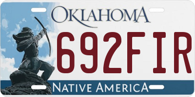 OK license plate 692FIR