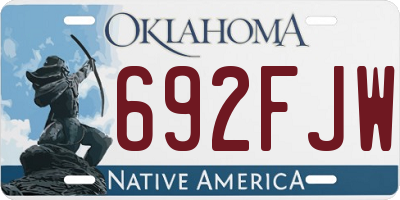 OK license plate 692FJW
