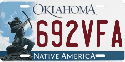 OK license plate 692VFA