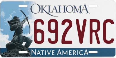 OK license plate 692VRC