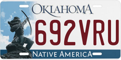 OK license plate 692VRU