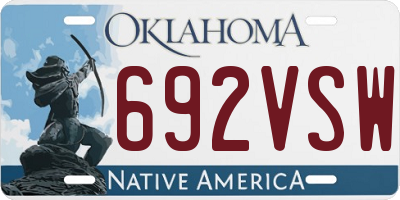 OK license plate 692VSW