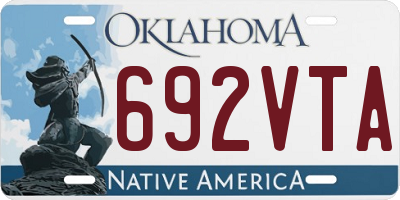 OK license plate 692VTA