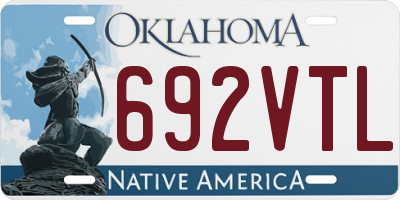 OK license plate 692VTL