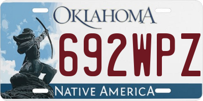 OK license plate 692WPZ