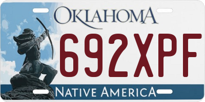 OK license plate 692XPF