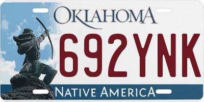 OK license plate 692YNK