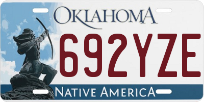 OK license plate 692YZE