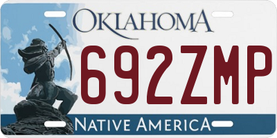 OK license plate 692ZMP