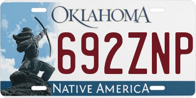 OK license plate 692ZNP