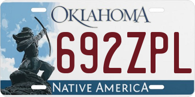 OK license plate 692ZPL