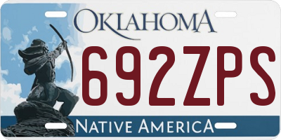 OK license plate 692ZPS
