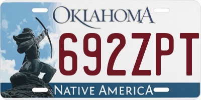 OK license plate 692ZPT