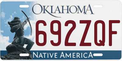 OK license plate 692ZQF