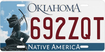 OK license plate 692ZQT