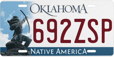 OK license plate 692ZSP