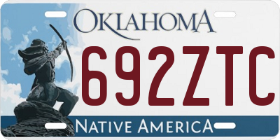 OK license plate 692ZTC